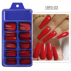 100pcs False Nail Press On Nails Acrylic Extension Coffin Forms Nail Tips Gel Nail Polish Artificial Nail Sets Kits Tools KE1895 SHOWLU FASHION STORE