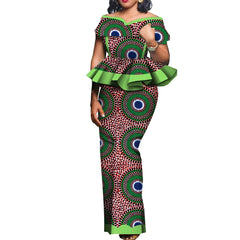 Party African Dress Women Skirt Sets Traditional  2 Pieces Suits Custom Made Dashiki Tops and Skirts Plus Size Clothing WY5104 SHOWLU FASHION STORE