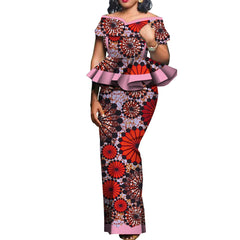 Party African Dress Women Skirt Sets Traditional  2 Pieces Suits Custom Made Dashiki Tops and Skirts Plus Size Clothing WY5104 SHOWLU FASHION STORE
