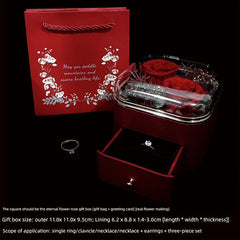 Preserved Fresh Flower Rose Exchange Small Exquisite Jewelry Box SHOWLU FASHION STORE