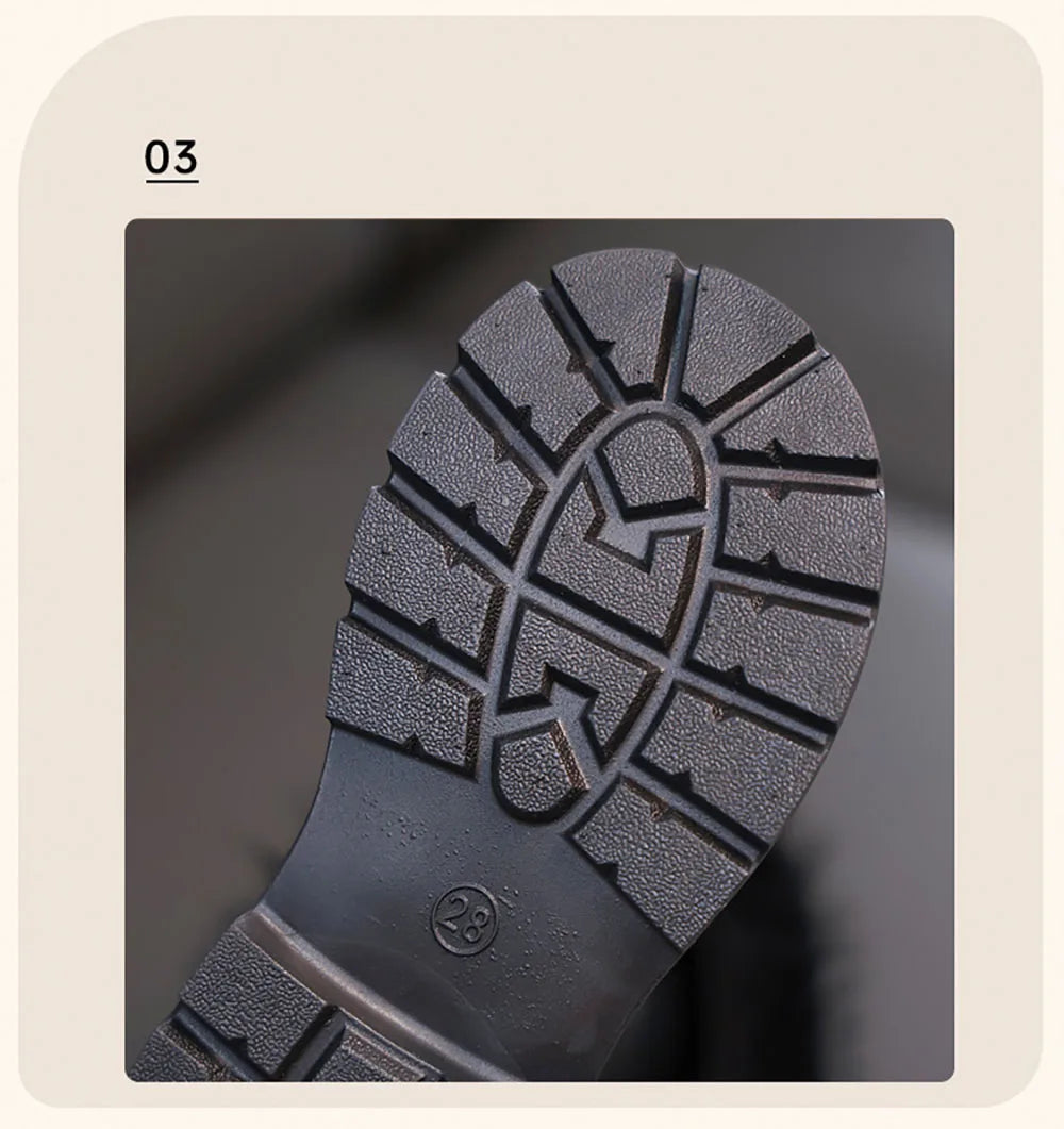 Teenager Girl's Snow Boots Thick Warm Faux Fur Fashion Shoes Platform Waterproof Long Boots For Girls Calf Length Casual Boots SHOWLU FASHION STORE