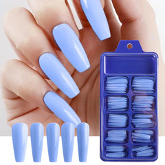 100pcs False Nail Press On Nails Acrylic Extension Coffin Forms Nail Tips Gel Nail Polish Artificial Nail Sets Kits Tools KE1895 SHOWLU FASHION STORE