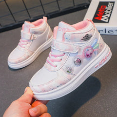 Disney Children's Sneakers Frozen Elsa Princess Girls Casual Shoes 2024 New Arrival Student Shoes Anti-slip Teen Sport Shoes SHOWLU FASHION STORE