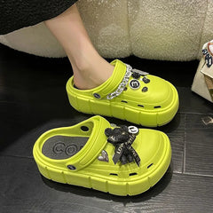 Summer Women Slippers Platform Clogs Outdoor Garden Shoes Female Pool Sandals Bathroom Flip Flops Mules Ladies Beach Slides SHOWLU FASHION STORE