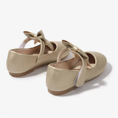 3-12 Christmas Party Dress Girls Gold Shoes with Bow Princess Dresses Barbie Shoes for Girls White Wedding Ceremony Girls' Shoes SHOWLU FASHION STORE