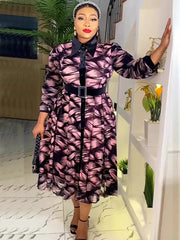 Elegant African Dresses for Women Long Sleeve Africa Clothing Plus Size Evening Party Dress Dashiki Ankara Turkey Outfits Robe SHOWLU FASHION STORE
