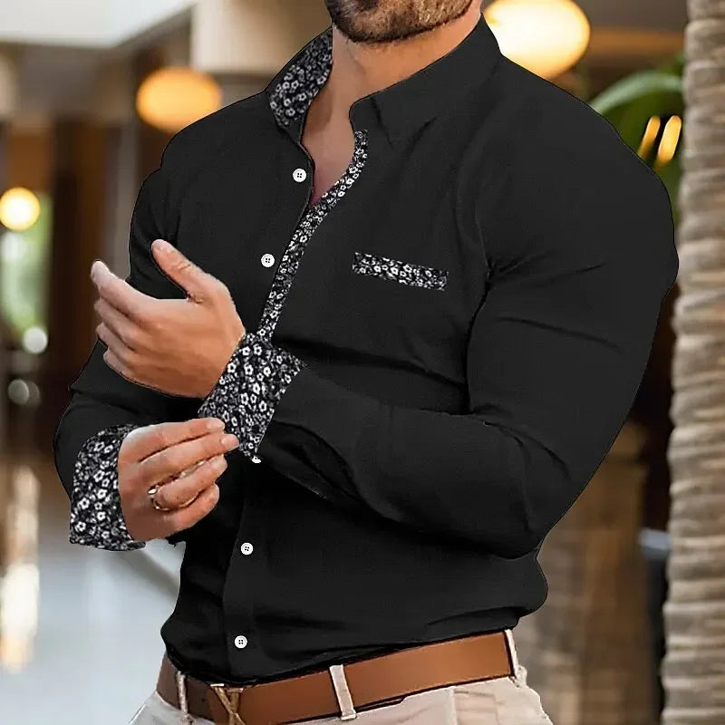 Men's business lapel shirt office casual outdoor street shirt soft and comfortable men's high-quality top large size XS-6XL SHOWLU FASHION STORE