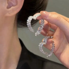 Luxury Earrings Shiny Zircon Fashion Personality Party Charm Jewelry Wheat Leaf Earring for Women Girls Valentine's Day Gift SHOWLU FASHION STORE