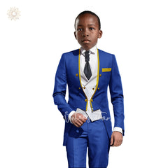 Boys Tuxedo Suit Slim Fit 3 Pieces Kids Formal Suit Blazer Pants Vest Set fit 3-16 Years SHOWLU FASHION STORE