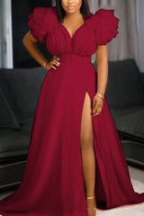 Plus Size Women 5xl Dresses Mesh Sleeveless Party Elegant Dresses 2024 Summer Lady Fashion Split Gowns Evening Wholesale Clothes SHOWLU FASHION STORE