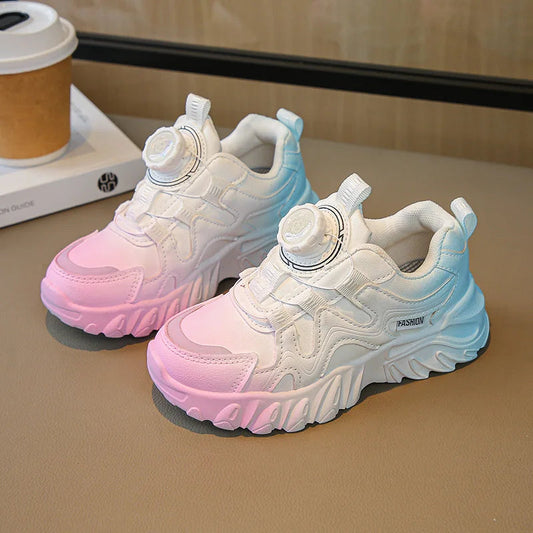 Spring New Cotton Lined Girls Design Sneakers Children's Sport Shoes Non-slip Soft Bottom Kids Running Shoes Student Shoes SHOWLU FASHION STORE