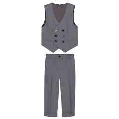 JUCPKID Children's Vest 3/4pcs Suit Formla Elegant Kids Boys Wedding Suit Kids Waistcoat Pants Bowtie Boys Suits Outfits Set SHOWLU FASHION STORE