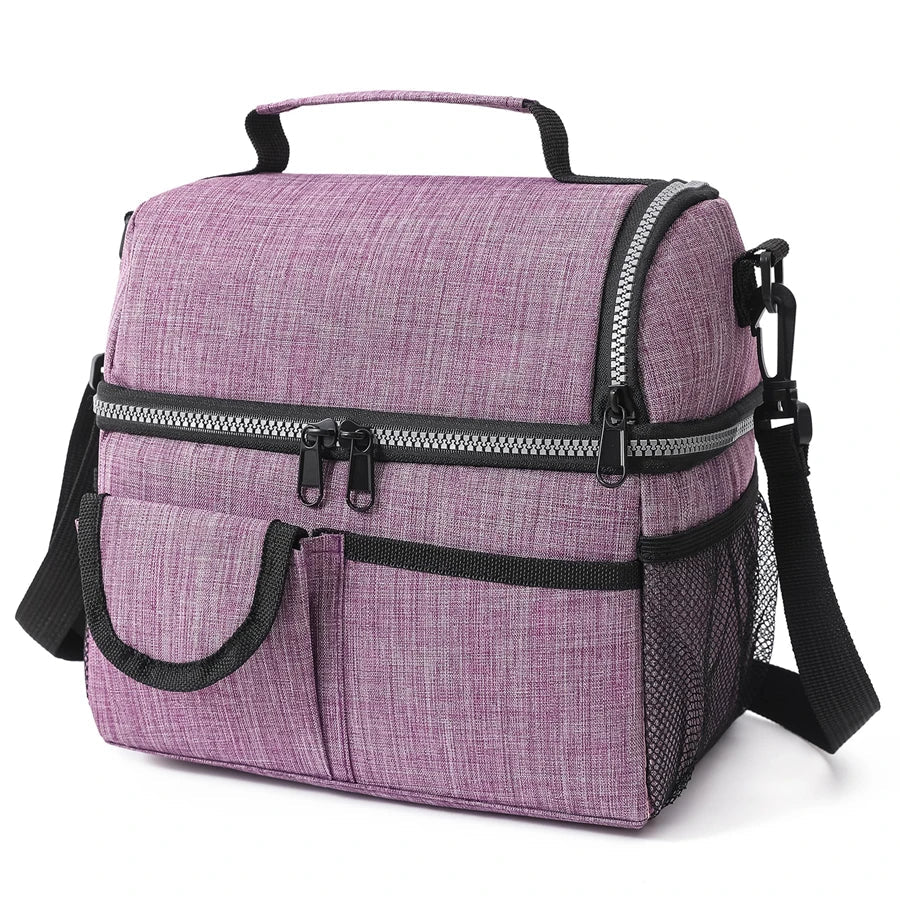 10L Portable Thermal Lunch Bag Food Box Durable Waterproof Office Cooler Lunch Box Ice Insulated Case Camping Oxford Dinner Bag SHOWLU FASHION STORE