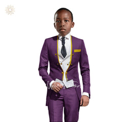 Boys Tuxedo Suit Slim Fit 3 Pieces Kids Formal Suit Blazer Pants Vest Set fit 3-16 Years SHOWLU FASHION STORE