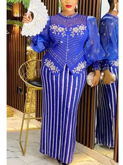 African Dresses for Women 2025 New Fashion Plus Size Sequin Evening Party Long Dress Dashiki Ankara Outfits Robe African Clothes SHOWLU FASHION STORE