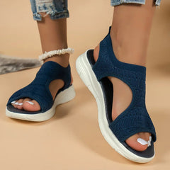 Women Summer Shoes 2024 New Mesh Fish Platform Sandals Women's Open Toe Wedge Sandals Ladies Light Casual Shoes Zapatillas Muje SHOWLU FASHION STORE