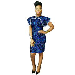BintaRealWax African Dresses For Women Shawl Collar Print Fabric Clothes Dashiki Plus Size Africa Style Clothing WY2262 SHOWLU FASHION STORE