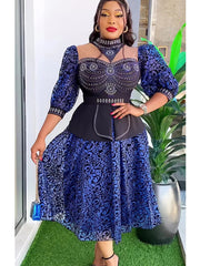 Plus Size African Wedding Party Dresses for Women 2024 New Dashiki Ankara Evening Gown Elegant Turkey Outfit Robe Africa Clothes SHOWLU FASHION STORE