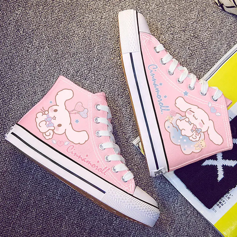 Disney Frozen Elsa Canvas Shoes 2025 New Kids White Shoes Cartoon Snow White Casual Sneakers Kuromi Tennis Shoes Size 26-37 SHOWLU FASHION STORE