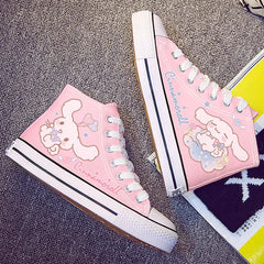 Disney Frozen Elsa Canvas Shoes 2025 New Kids White Shoes Cartoon Snow White Casual Sneakers Kuromi Tennis Shoes Size 26-37 SHOWLU FASHION STORE