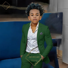 Kids' Orange Single-Breasted Suit (Jacket + Trousers) – Stylish Slim Fit, Perfect for Weddings & Cocktail Parties SHOWLU FASHION STORE
