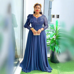 Sequin Elegant African Dresses for Women 2025 New Africa Clothing Plus Size Wedding Party Long Dress Dashiki Ankara Outfits Robe SHOWLU FASHION STORE
