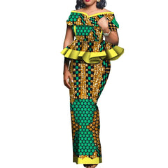 Party African Dress Women Skirt Sets Traditional  2 Pieces Suits Custom Made Dashiki Tops and Skirts Plus Size Clothing WY5104 SHOWLU FASHION STORE
