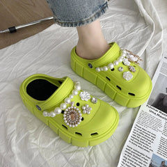 Summer Women Slippers Platform Clogs Outdoor Garden Shoes Female Pool Sandals Bathroom Flip Flops Mules Ladies Beach Slides SHOWLU FASHION STORE