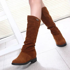Snow Boots Women Winter Shoes Casual Woman High Boots Black Red Soft Comfortable Female Footwear Solid Suede Women Long SHOWLU FASHION STORE