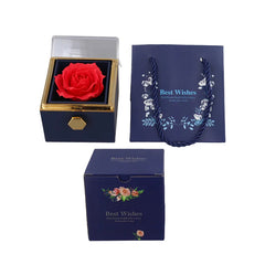 1PC Rotating Eternal Rose Flower Jewelry Box Ring Earrings Necklace Storage Boxes Wedding Valentine's Day Gift Boxes for Lovers SHOWLU FASHION STORE