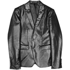 Showlu Fashion Store 0 Slim Fit Blazers Jackets For Men PU Leather Suit Coats Men Leather Jackets Male Business Casual Suit Coats Man Blazers Size 4XL