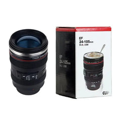 Showlu Fashion Store 0 Black 02 with box / 301-400ml Stainless Steel Camera EF24-105mm Coffee Lens Mug White Black Coffee Mugs Creative Gift Coffee Cups canecas tazas vaso caf