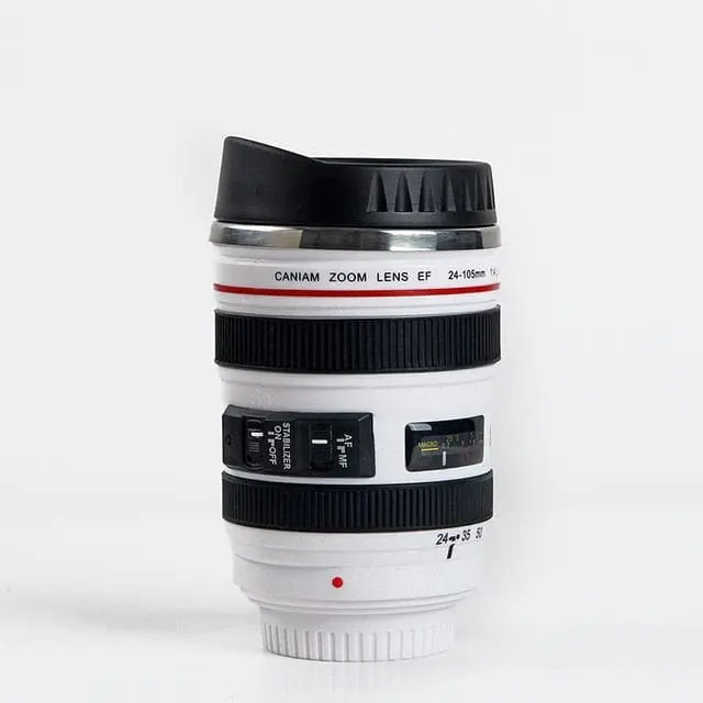 Showlu Fashion Store 0 White 01 no box / 301-400ml Stainless Steel Camera EF24-105mm Coffee Lens Mug White Black Coffee Mugs Creative Gift Coffee Cups canecas tazas vaso caf