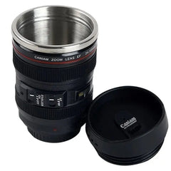 Showlu Fashion Store 0 Black 01 no box / 301-400ml Stainless Steel Camera EF24-105mm Coffee Lens Mug White Black Coffee Mugs Creative Gift Coffee Cups canecas tazas vaso caf