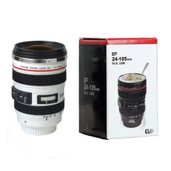 Showlu Fashion Store 0 White 02 with box / 301-400ml Stainless Steel Camera EF24-105mm Coffee Lens Mug White Black Coffee Mugs Creative Gift Coffee Cups canecas tazas vaso caf