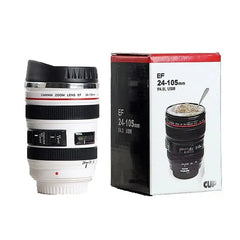Showlu Fashion Store 0 White 01 with box / 301-400ml Stainless Steel Camera EF24-105mm Coffee Lens Mug White Black Coffee Mugs Creative Gift Coffee Cups canecas tazas vaso caf