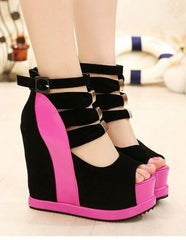 Platform Shoes Women's New Hidden Heel Peep Toe Cut Out Sandals SHOWLU FASHION STORE