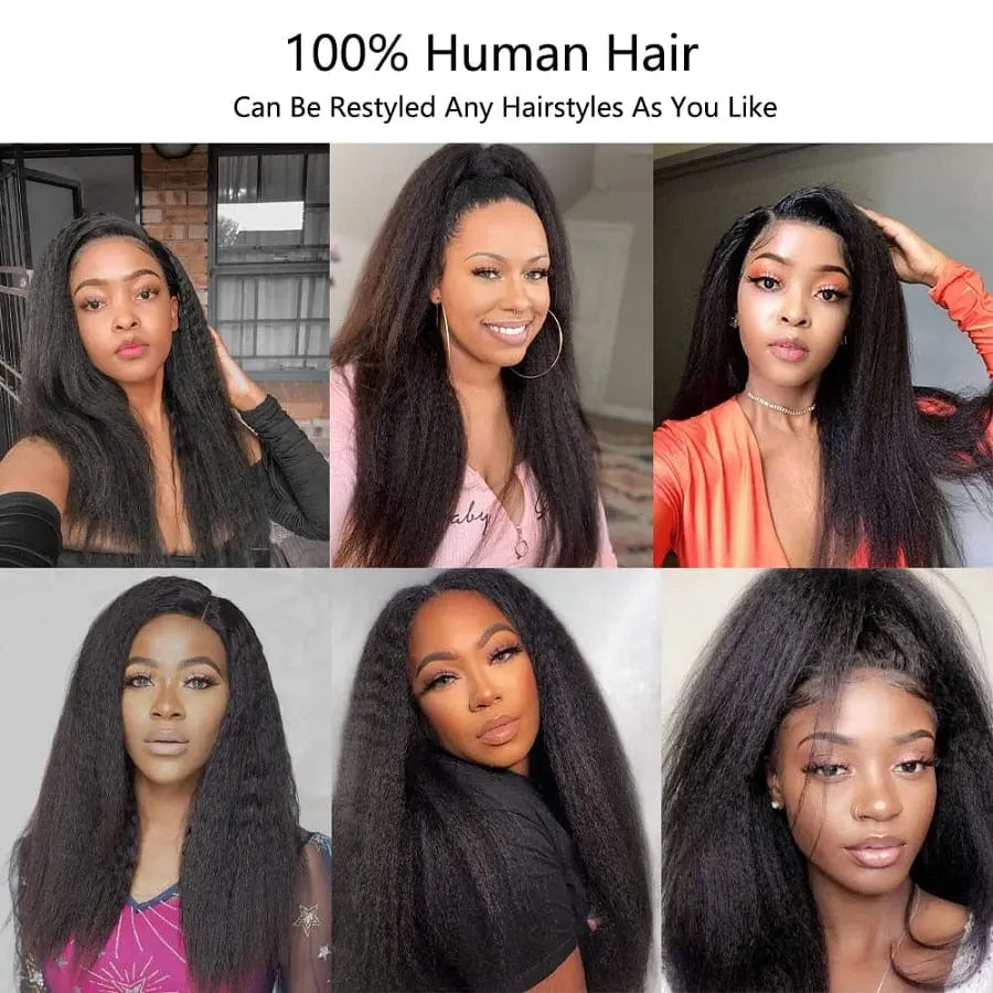 Transparent Lace Frontal Wig Human Hair Lace Frontal Wig 30 Inch Kinky Straight Lace Front Human Hair Wigs For Wome Human Hair - SHOWLU FASHION STORE