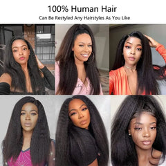 Transparent Lace Frontal Wig Human Hair Lace Frontal Wig 30 Inch Kinky Straight Lace Front Human Hair Wigs For Wome Human Hair - SHOWLU FASHION STORE