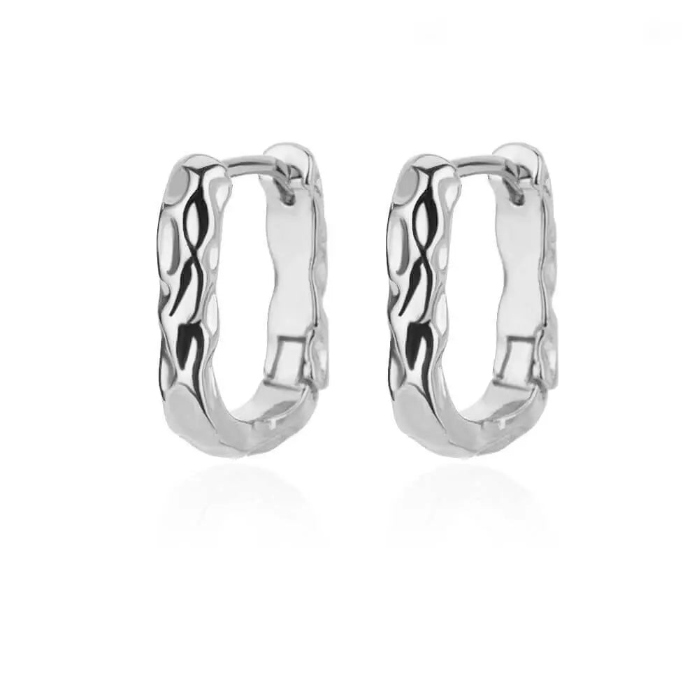 Showlu Fashion Store 0 silver plated / China U-Shaped Square Hoop Earrings for Women Luxury Stainless Steel Circle Earring 2023 Trending Wedding Aesthetic Jewelry aretes
