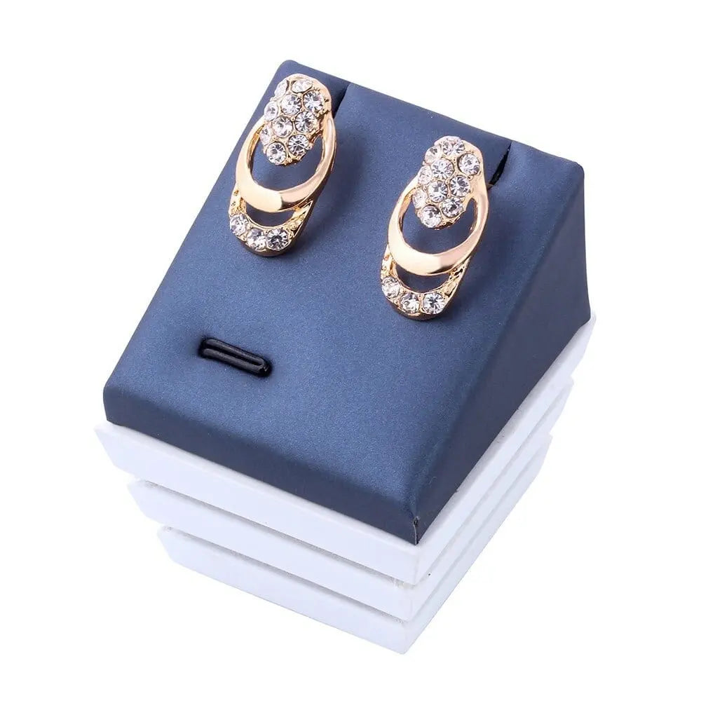 Showlu Fashion Store 0 Vintage Metal Zircon Jewelry Sets for Women Luxury Aesthetic Earrings for Women Wedding Party Bride Necklace 2023 New
