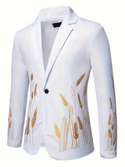 New Palace-Style Suit with Wheat Ear Print Design SHOWLU FASHION STORE