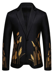 New Palace-Style Suit with Wheat Ear Print Design SHOWLU FASHION STORE