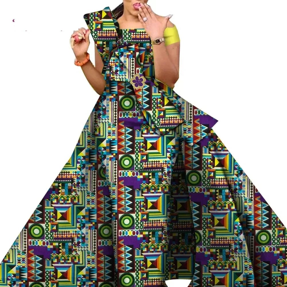 African Dresses for Women Danshiki Traditional Skirt Fashion 100% Cotton Newest Design Dresses for Wedding WY4630 - SHOWLU FASHION STORE