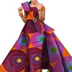 African Dresses for Women Danshiki Traditional Skirt Fashion 100% Cotton Newest Design Dresses for Wedding WY4630 - SHOWLU FASHION STORE