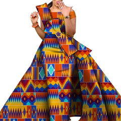 African Dresses for Women Danshiki Traditional Skirt Fashion 100% Cotton Newest Design Dresses for Wedding WY4630 - SHOWLU FASHION STORE