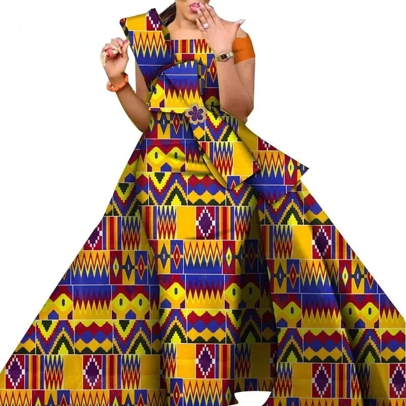 African Dresses for Women Danshiki Traditional Skirt Fashion 100% Cotton Newest Design Dresses for Wedding WY4630 - SHOWLU FASHION STORE