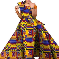 African Dresses for Women Danshiki Traditional Skirt Fashion 100% Cotton Newest Design Dresses for Wedding WY4630 - SHOWLU FASHION STORE