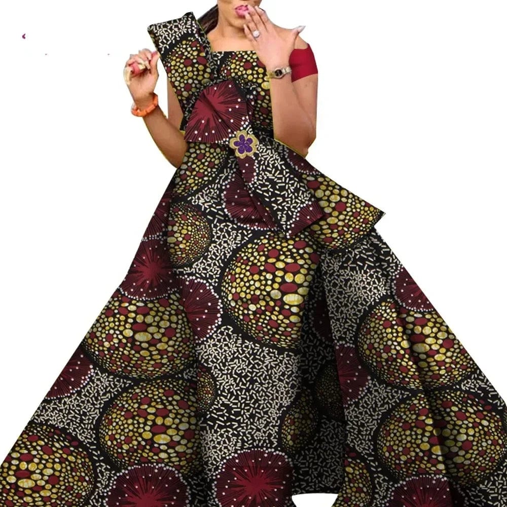 African Dresses for Women Danshiki Traditional Skirt Fashion 100% Cotton Newest Design Dresses for Wedding WY4630 - SHOWLU FASHION STORE