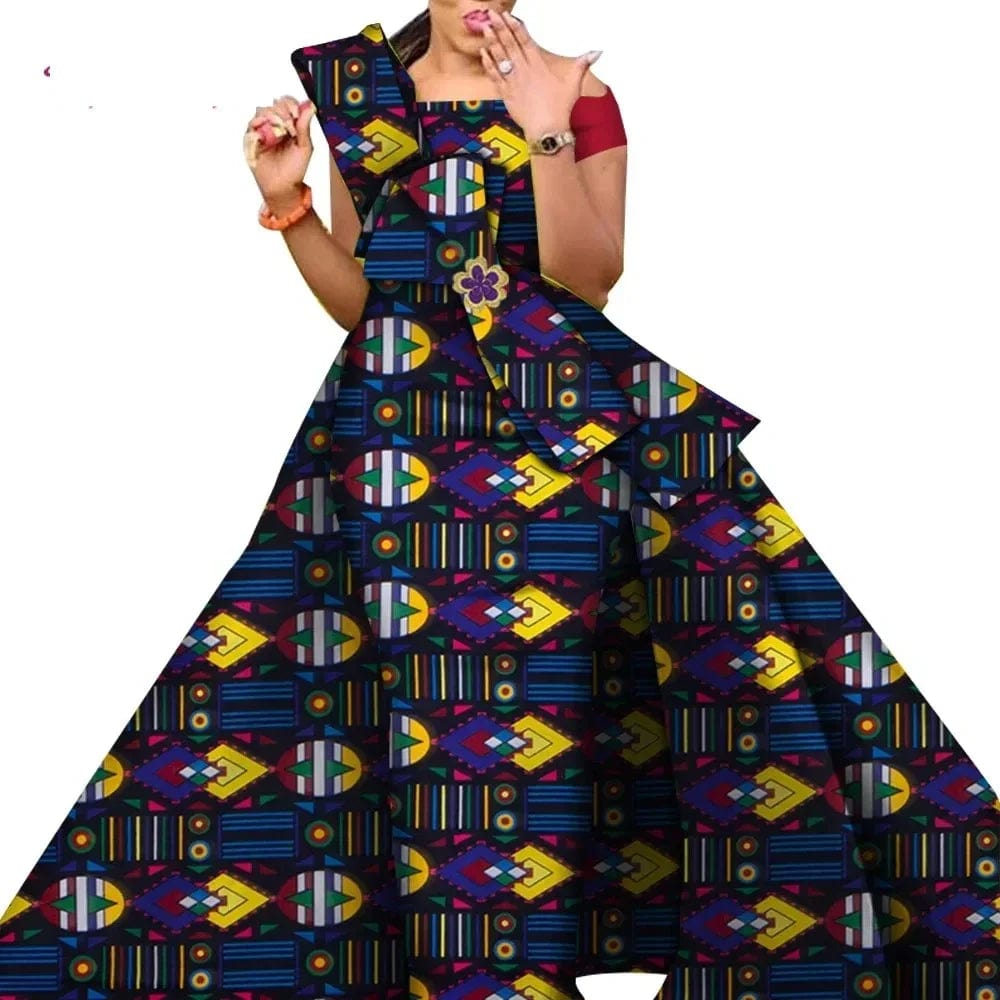 African Dresses for Women Danshiki Traditional Skirt Fashion 100% Cotton Newest Design Dresses for Wedding WY4630 - SHOWLU FASHION STORE